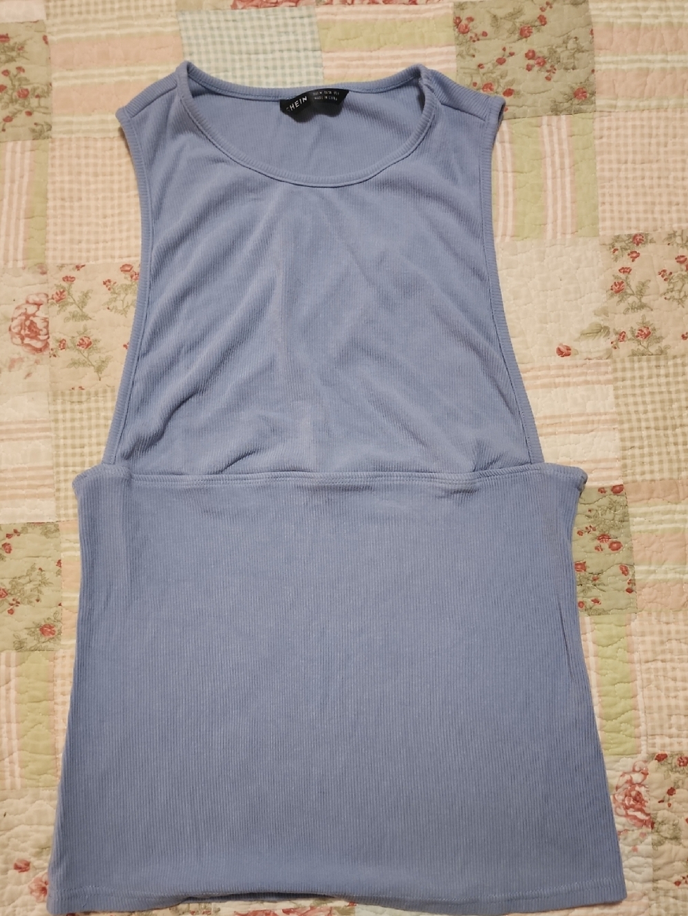 SHEIN Ribbed Light Blue Tank